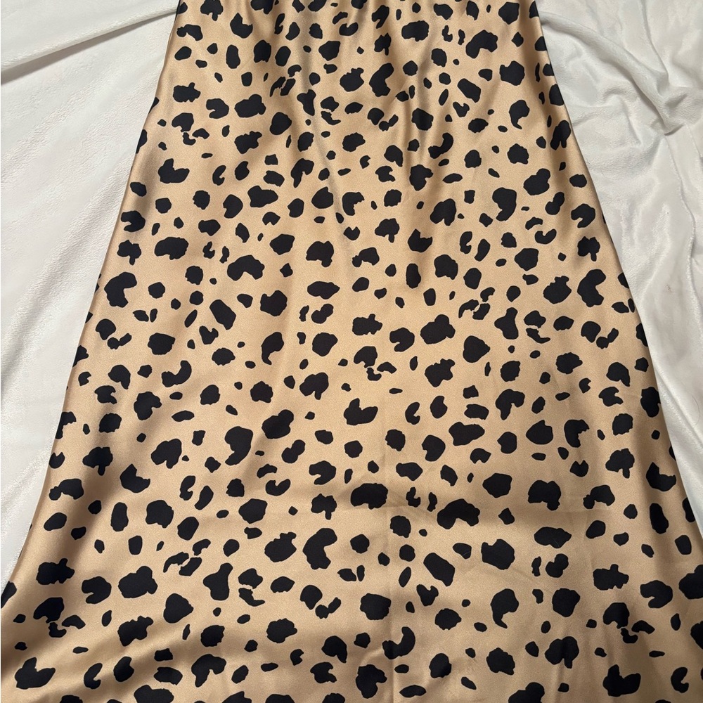 Renee C. Tan and Black Leopard A-Line Skirt